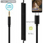 Wholesale USB-C Cable to 3.5mm Aux Auxiliary Cable for Headphone, Car Cord (Black)